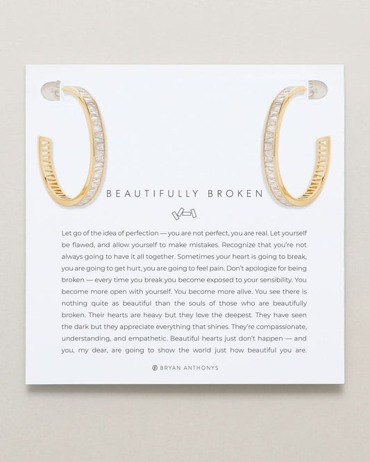 Beautifully Broken Baguette Maxi Hoop Earrings