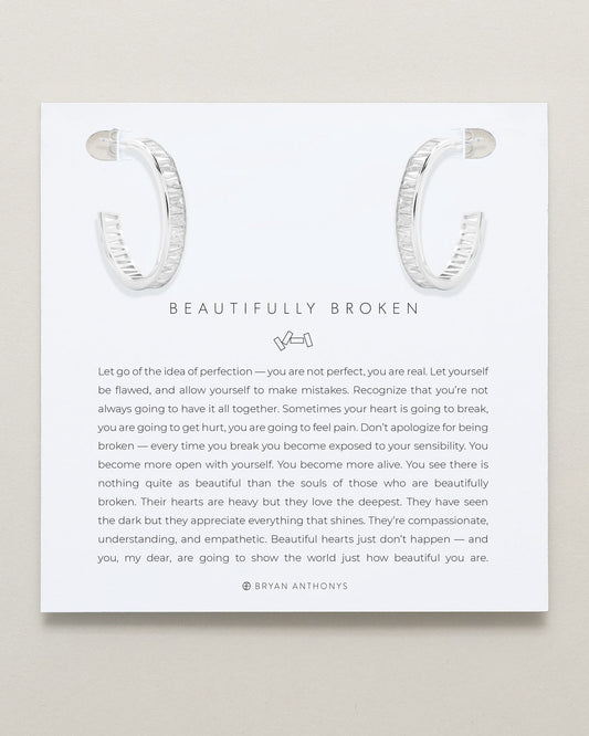 Beautifully Broken Baguette Midi Hoop Earrings