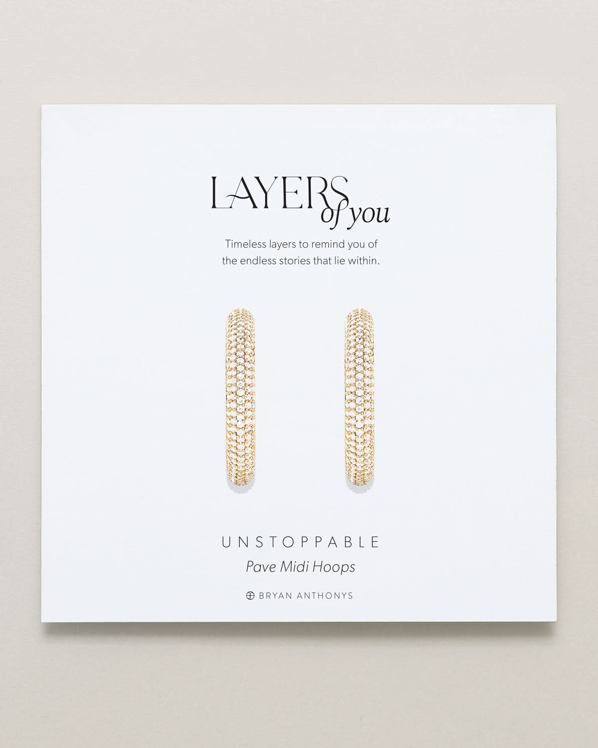 Unstoppable Pave Midi Hoop Earrings