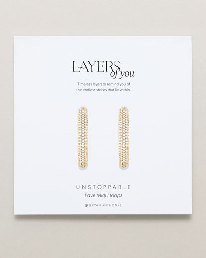 Unstoppable Pave Midi Hoop Earrings
