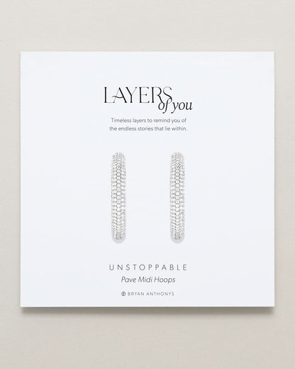 Unstoppable Pave Midi Hoop Earrings
