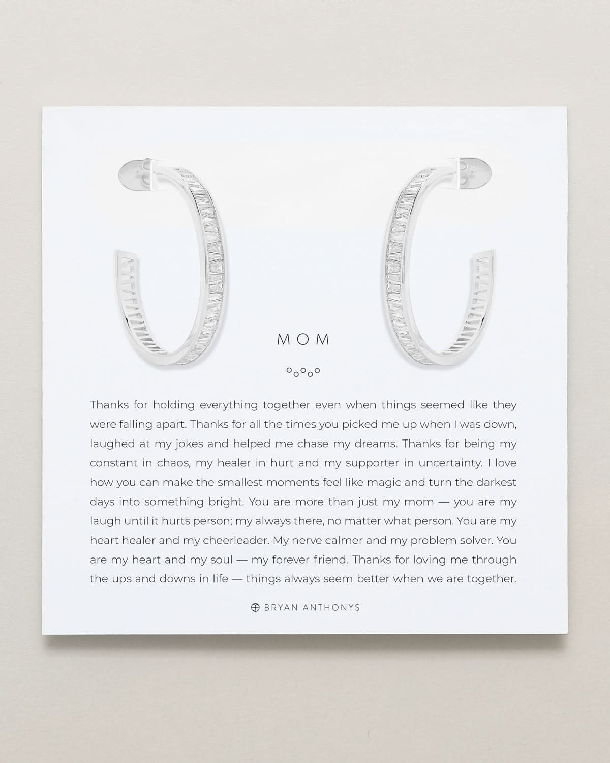 Mom Baguette Maxi Hoop Earrings
