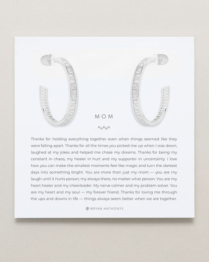 Mom Baguette Maxi Hoop Earrings