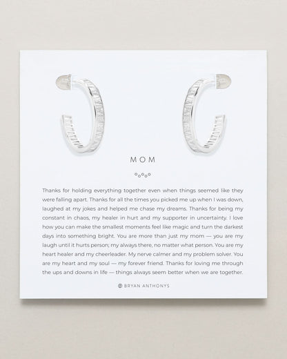 Mom Baguette Midi Hoop Earrings