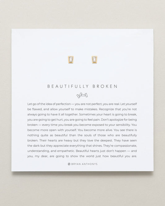 Beautifully Broken Baguette Stud Earrings
