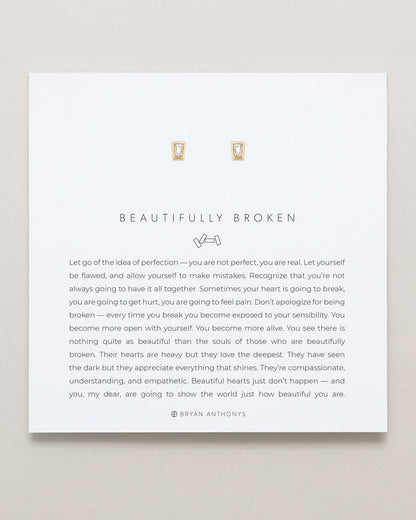 Beautifully Broken Baguette Stud Earrings