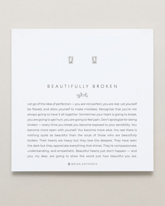 Beautifully Broken Baguette Stud Earrings