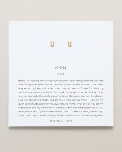 Mom Baguette Stud Earrings