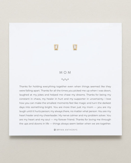 Mom Baguette Stud Earrings