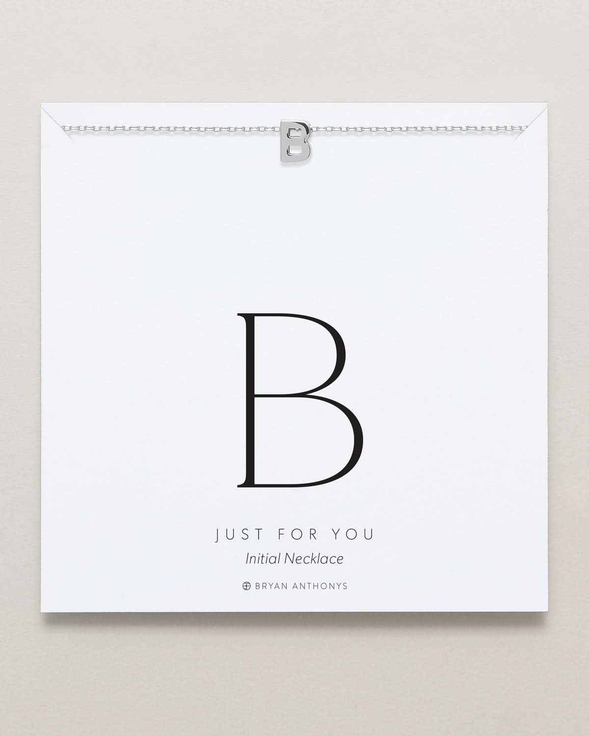 Just For You Initial Necklace — B