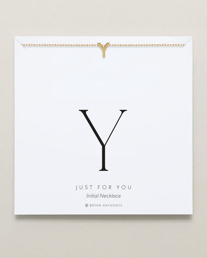 Just For You Initial Necklace — Y