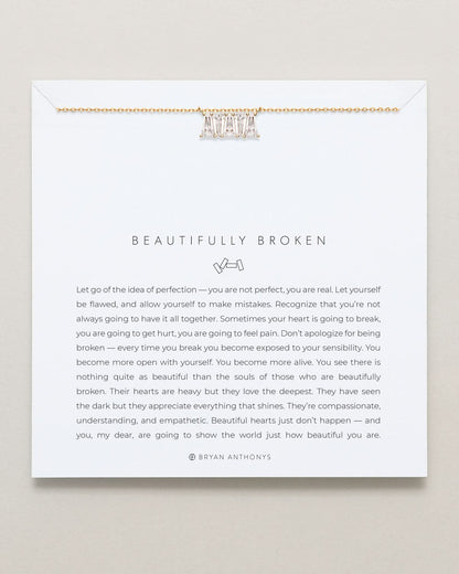 Beautifully Broken Baguette Dainty Necklace