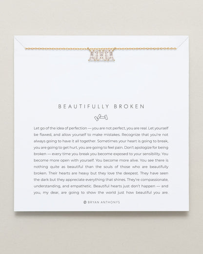 Beautifully Broken Baguette Dainty Necklace