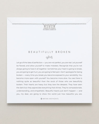 Beautifully Broken Baguette Dainty Necklace