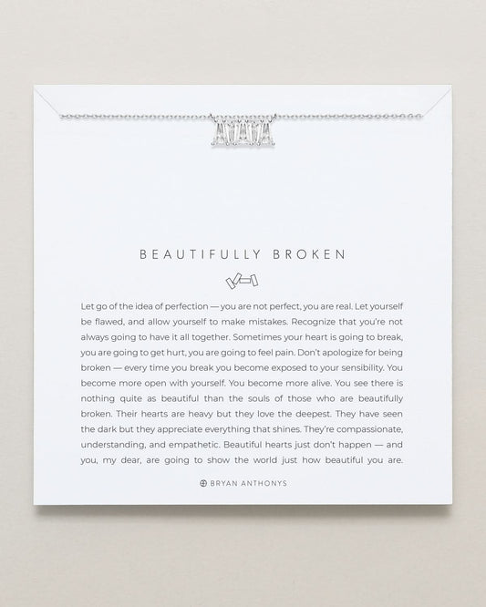 Beautifully Broken Baguette Dainty Necklace