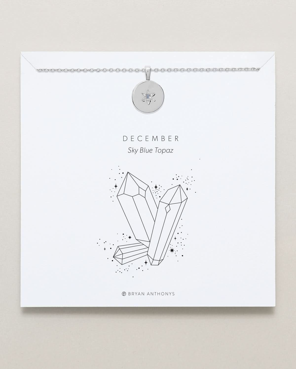 Birthstone Pendant Necklace — Sky Blue Topaz
