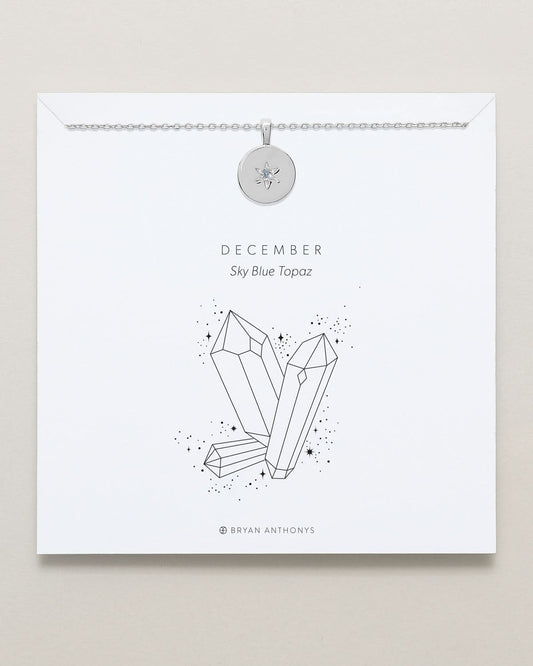 Birthstone Pendant Necklace — Sky Blue Topaz