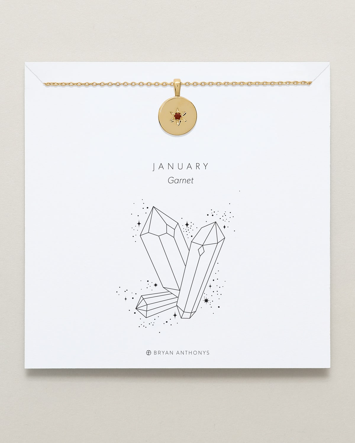 Birthstone Pendant Necklace —  Garnet