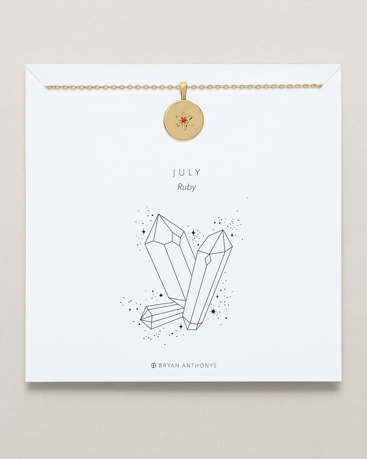 Birthstone Pendant Necklace — Ruby