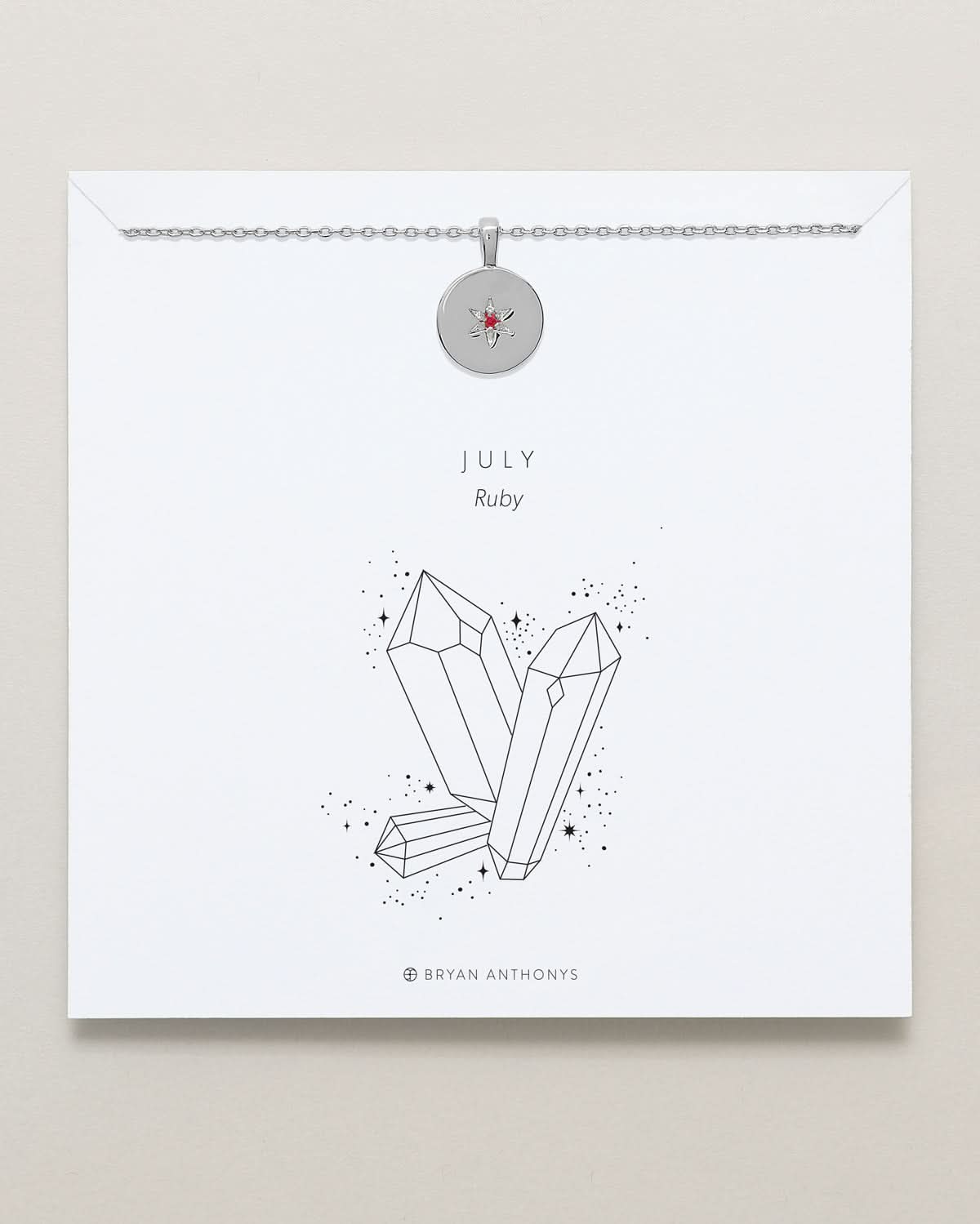 Birthstone Pendant Necklace — Ruby