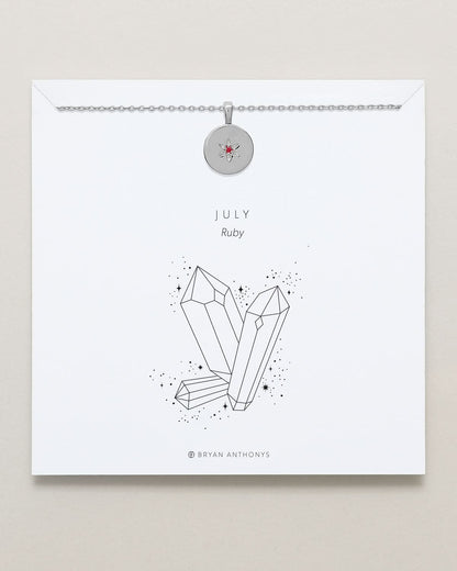 Birthstone Pendant Necklace — Ruby