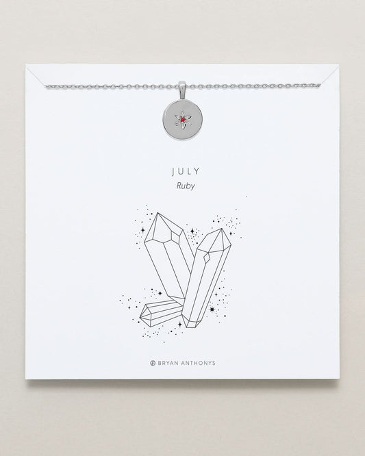 Birthstone Pendant Necklace — Ruby