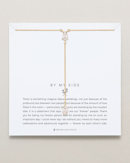 By My Side Pear Cut Lariat Necklace