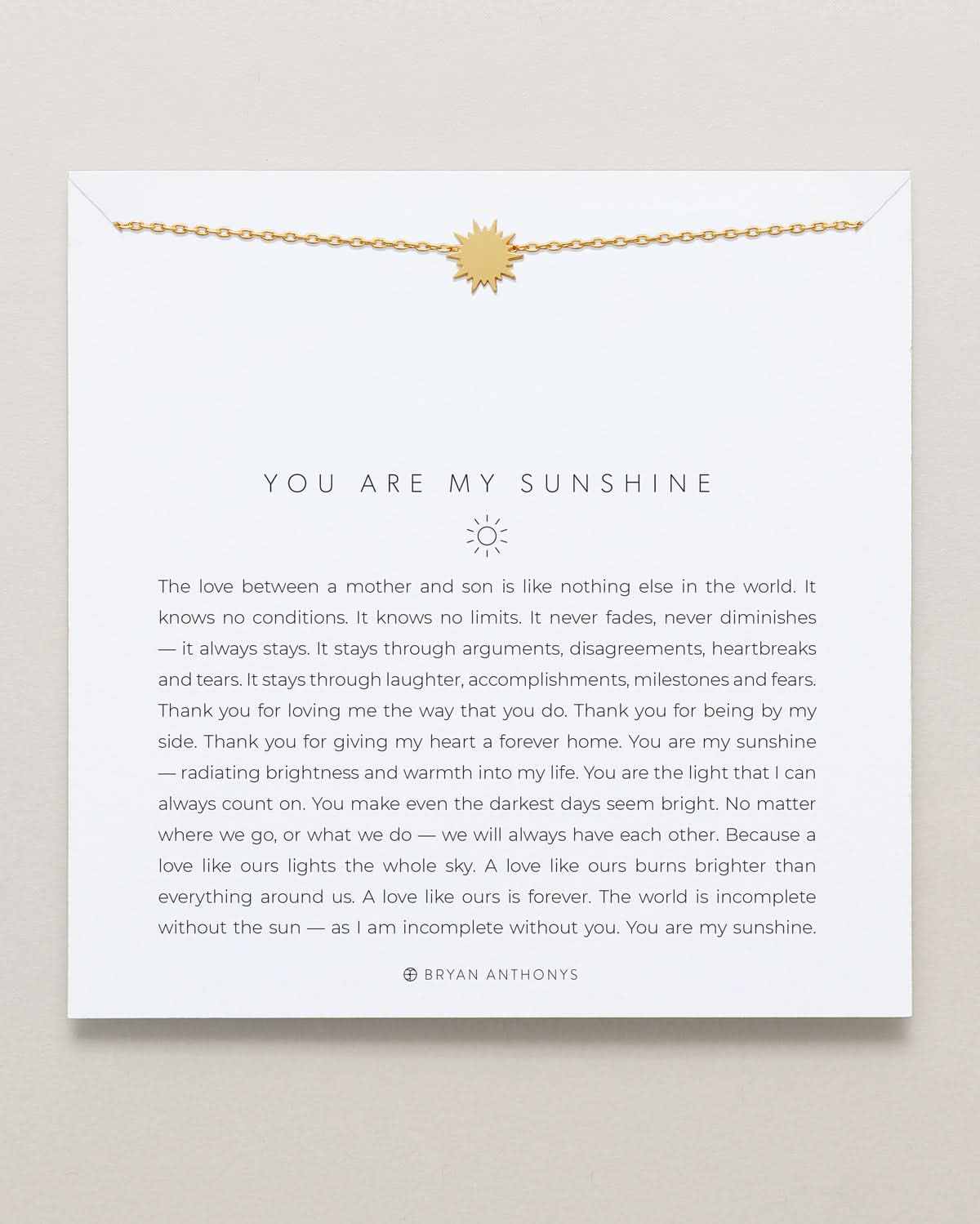 You Are My Sunshine Icon Necklace (Mother Son)