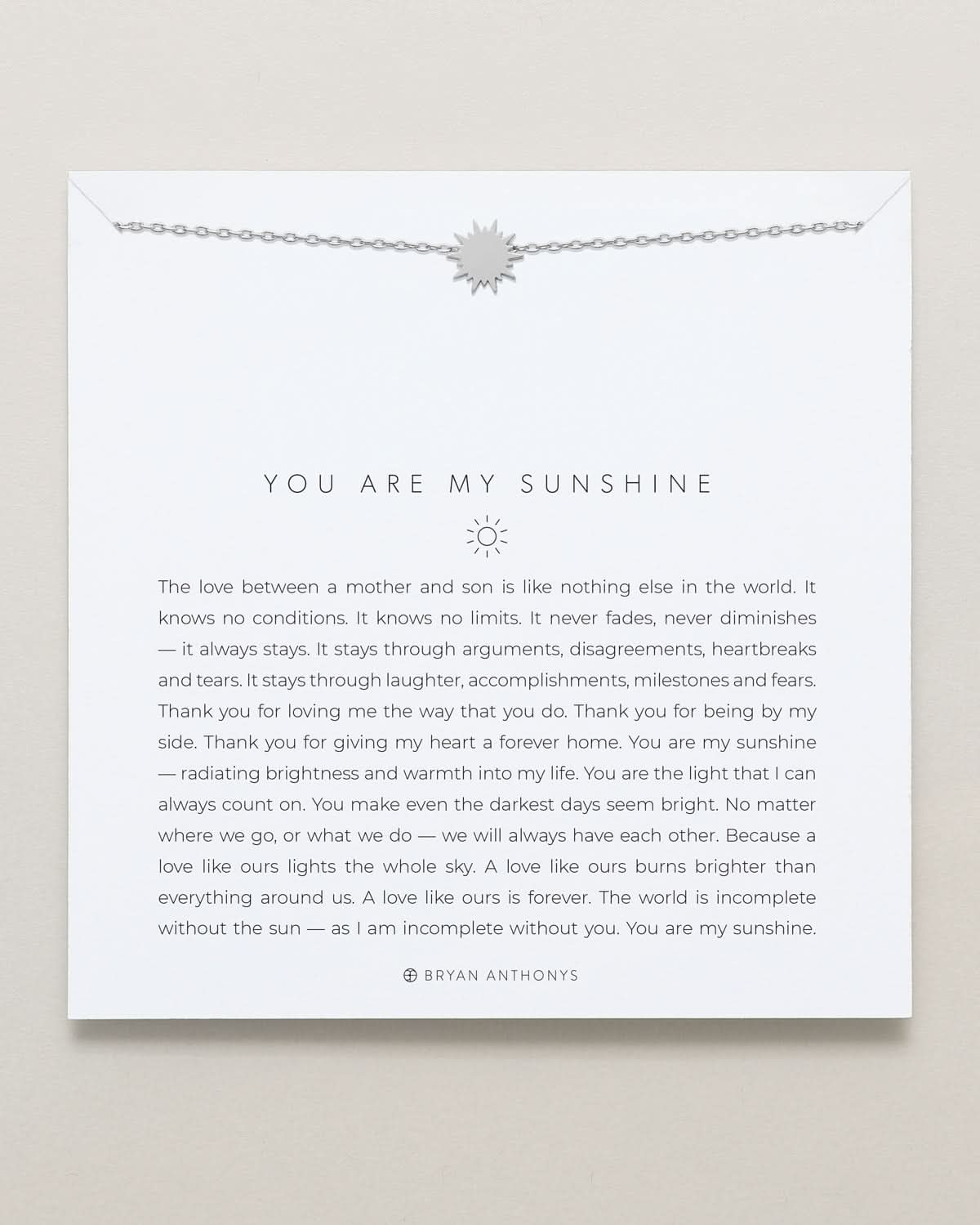 You Are My Sunshine Icon Necklace (Mother Son)