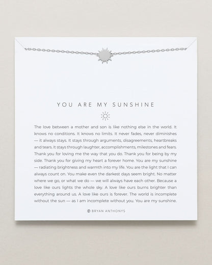 You Are My Sunshine Icon Necklace (Mother Son)