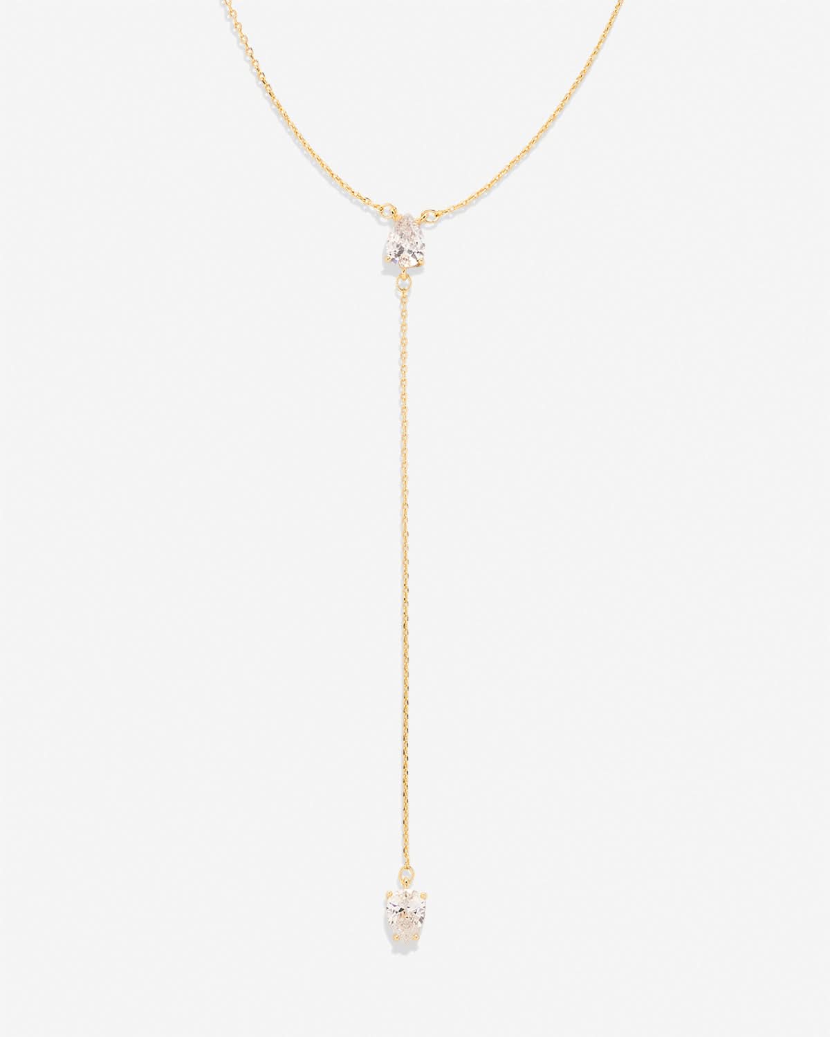 By My Side Pear Cut Lariat Necklace