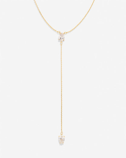 By My Side Pear Cut Lariat Necklace