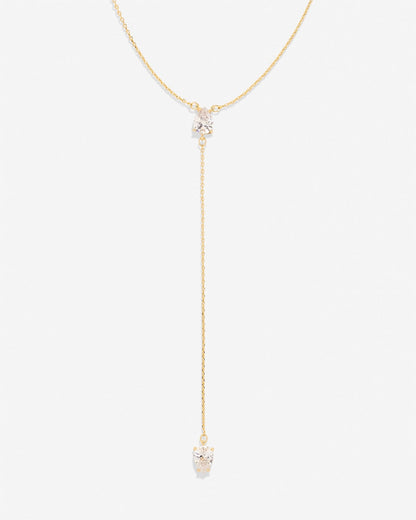 By My Side Pear Cut Lariat Necklace