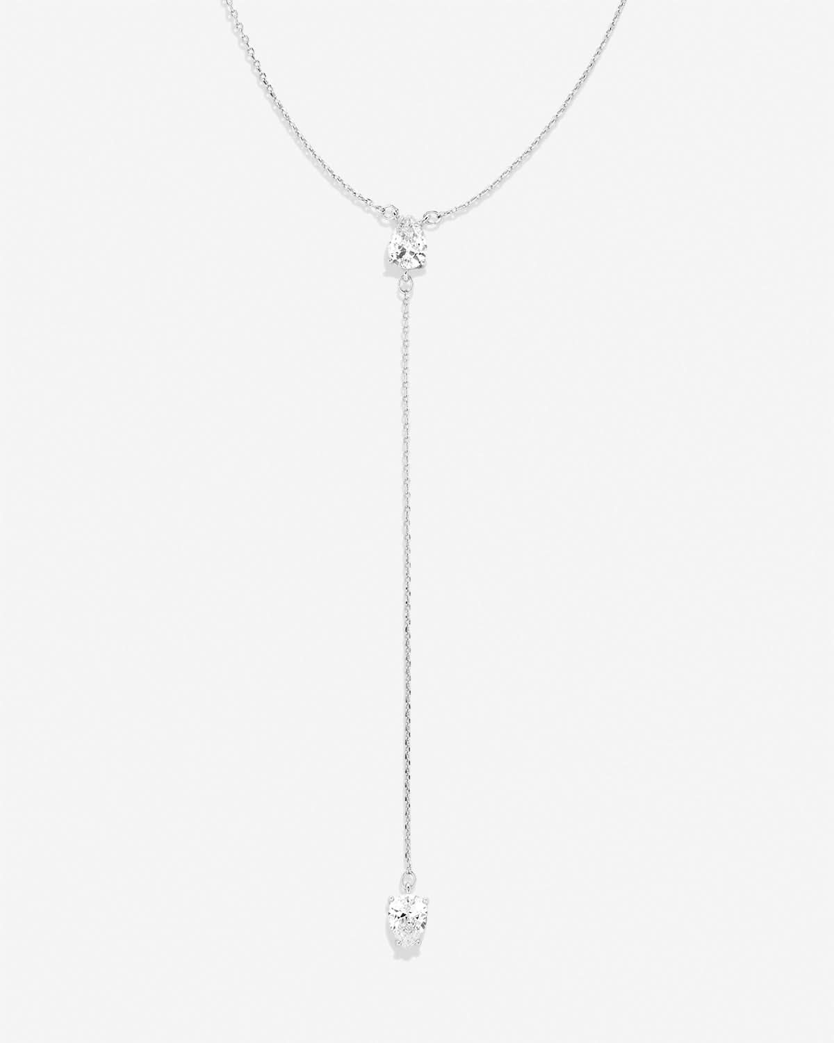 By My Side Pear Cut Lariat Necklace