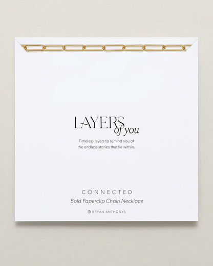 Connected Bold Paperclip Chain Necklace