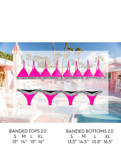 Banded Triangle Bikini Top - 2.0 | My Private Jet Black / Silver
