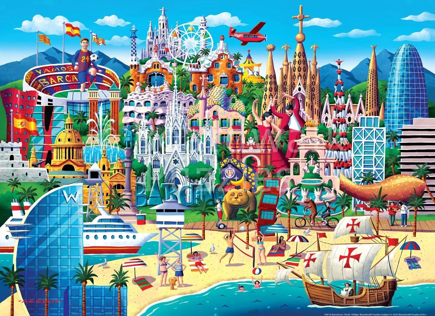 Barcelona 1000 Piece Jigsaw Puzzle by Boardwalk Puzzle Company