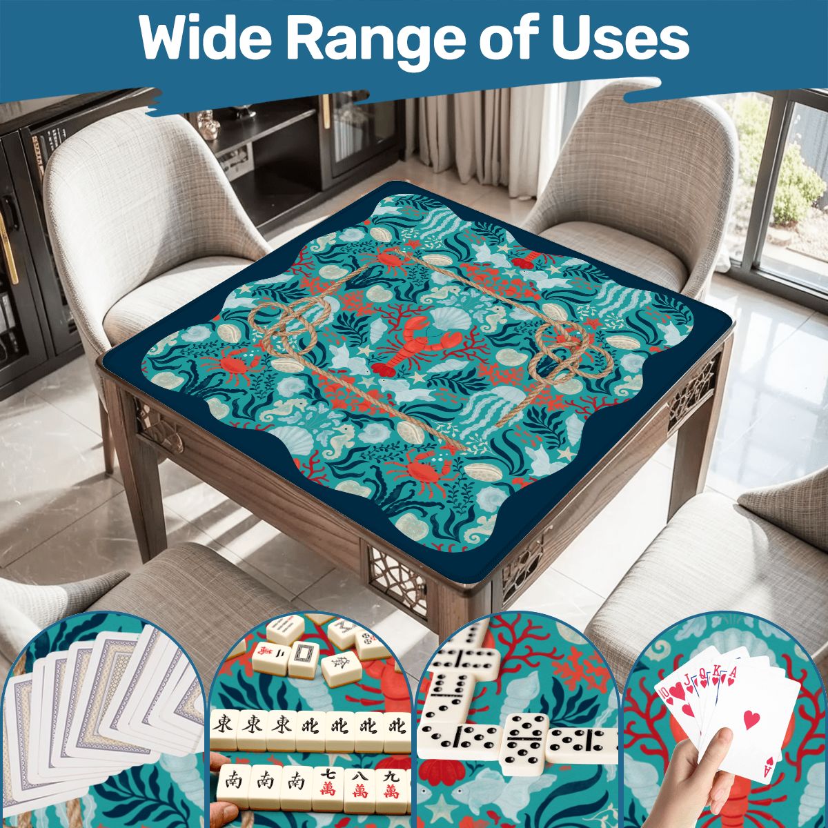 Nautical Nellie Sea Of Life Whimsical Mahjong Mat
