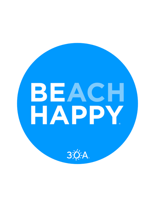 Beach Happy Circle Logo Sticker