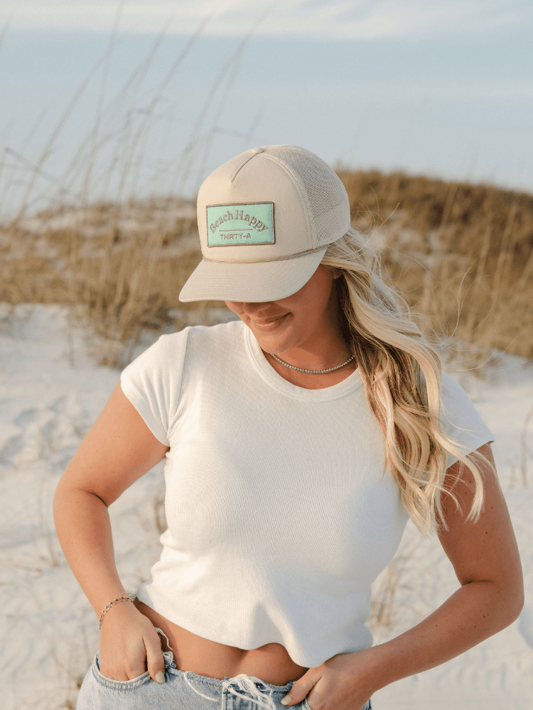 Beach Happy Patch Rope Hat
