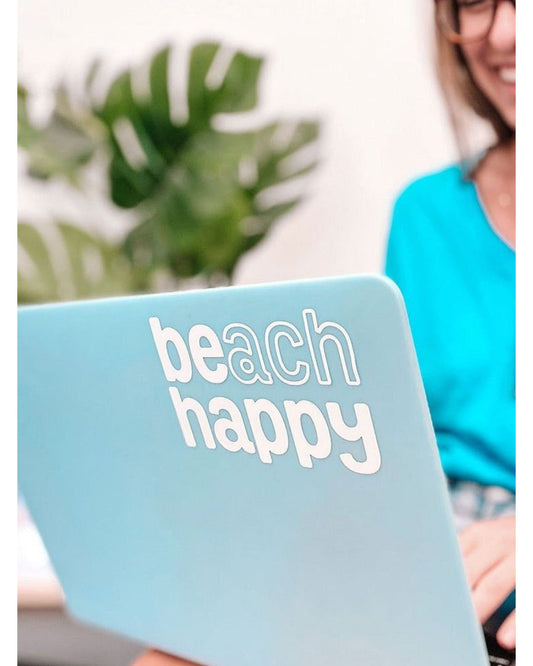 Beach Happy Vinyl Sticker