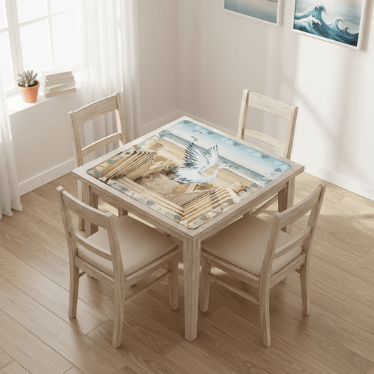 Heron Harbor Mahjong Mat, Beachy Vibe Heron Mahj Mat