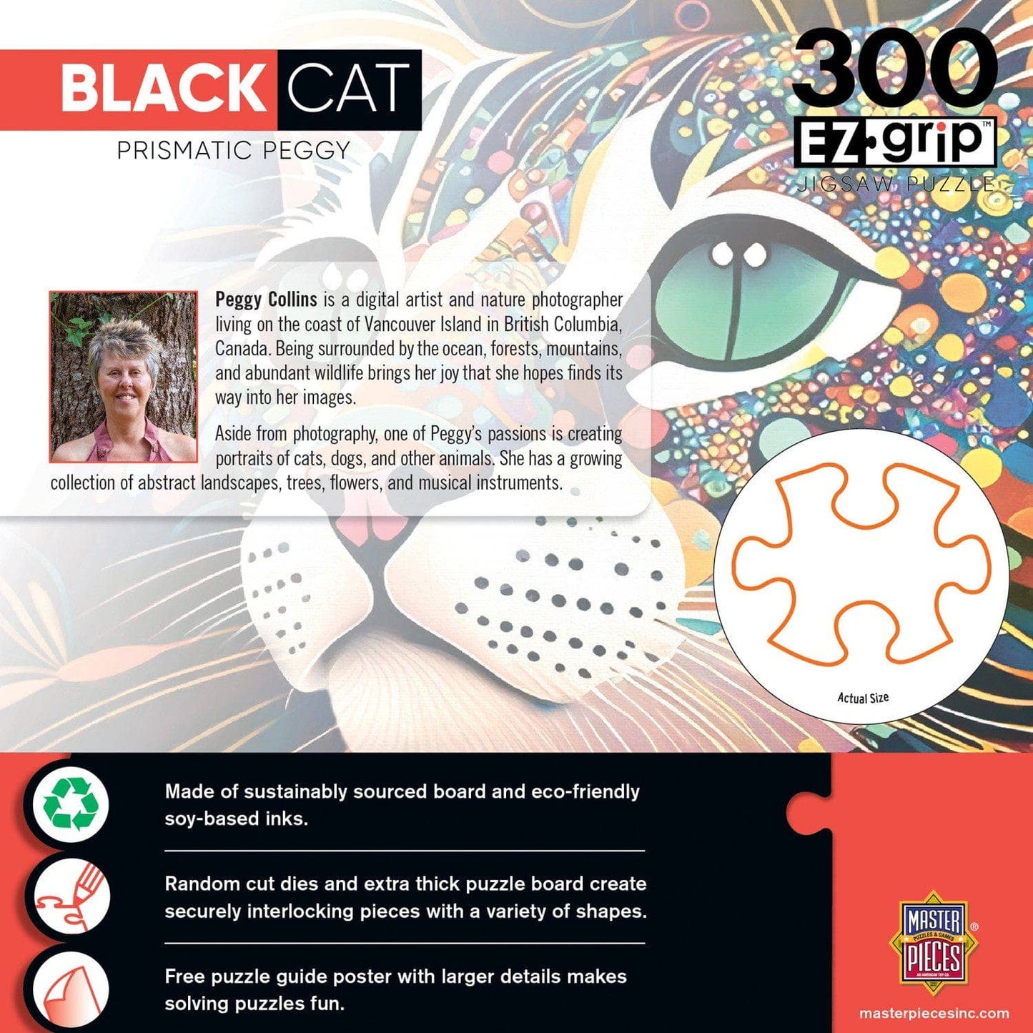 Black Cats - Prismatic Peggy 300 Piece EZ Grip Jigsaw Puzzle by Masterpieces Puzzles