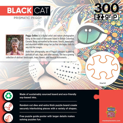 Black Cats - Prismatic Peggy 300 Piece EZ Grip Jigsaw Puzzle by Masterpieces Puzzles