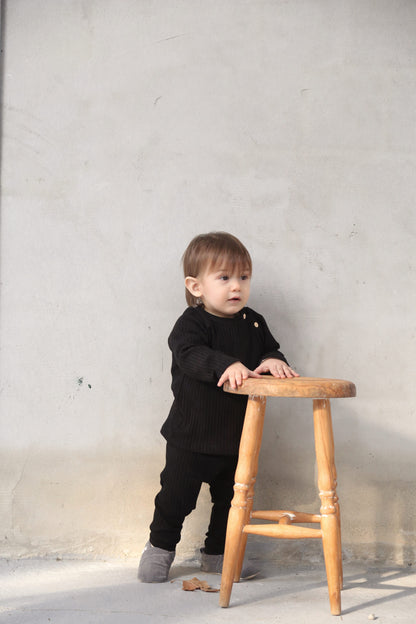 Ribbed Black 2 Set