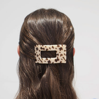 Blonde Tortoise Small Flat Rectangle Hair Clip