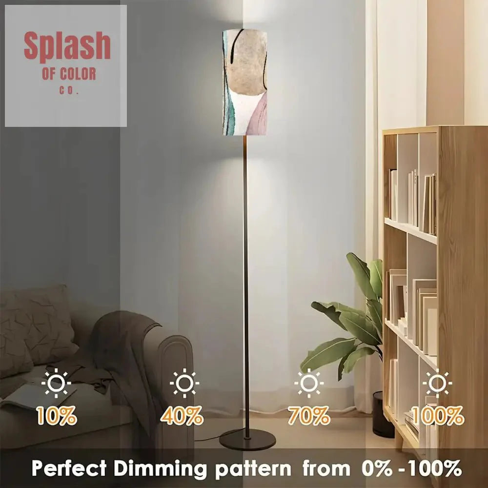 Boho Floor Lamp Bohemian Blush Pink Beige Abstract Modern Standing Lamp