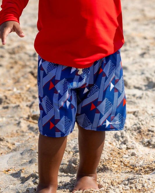 Patriotic Fish Boy Swim Trunks
