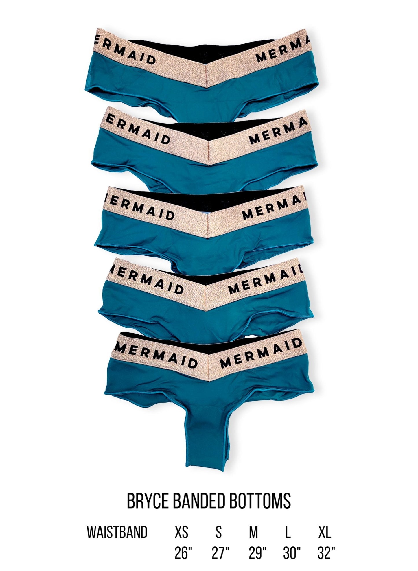 Cheeky Banded Bikini Bottom - Bryce | Laguna / Rose Gold