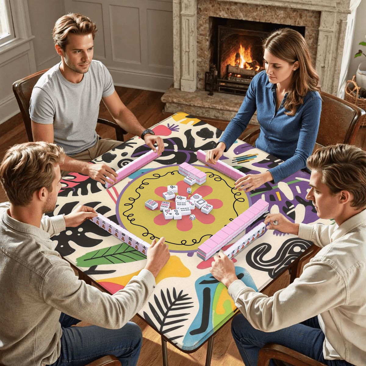 Mahjong Mat Boho Doodle And Dads Tropical Play